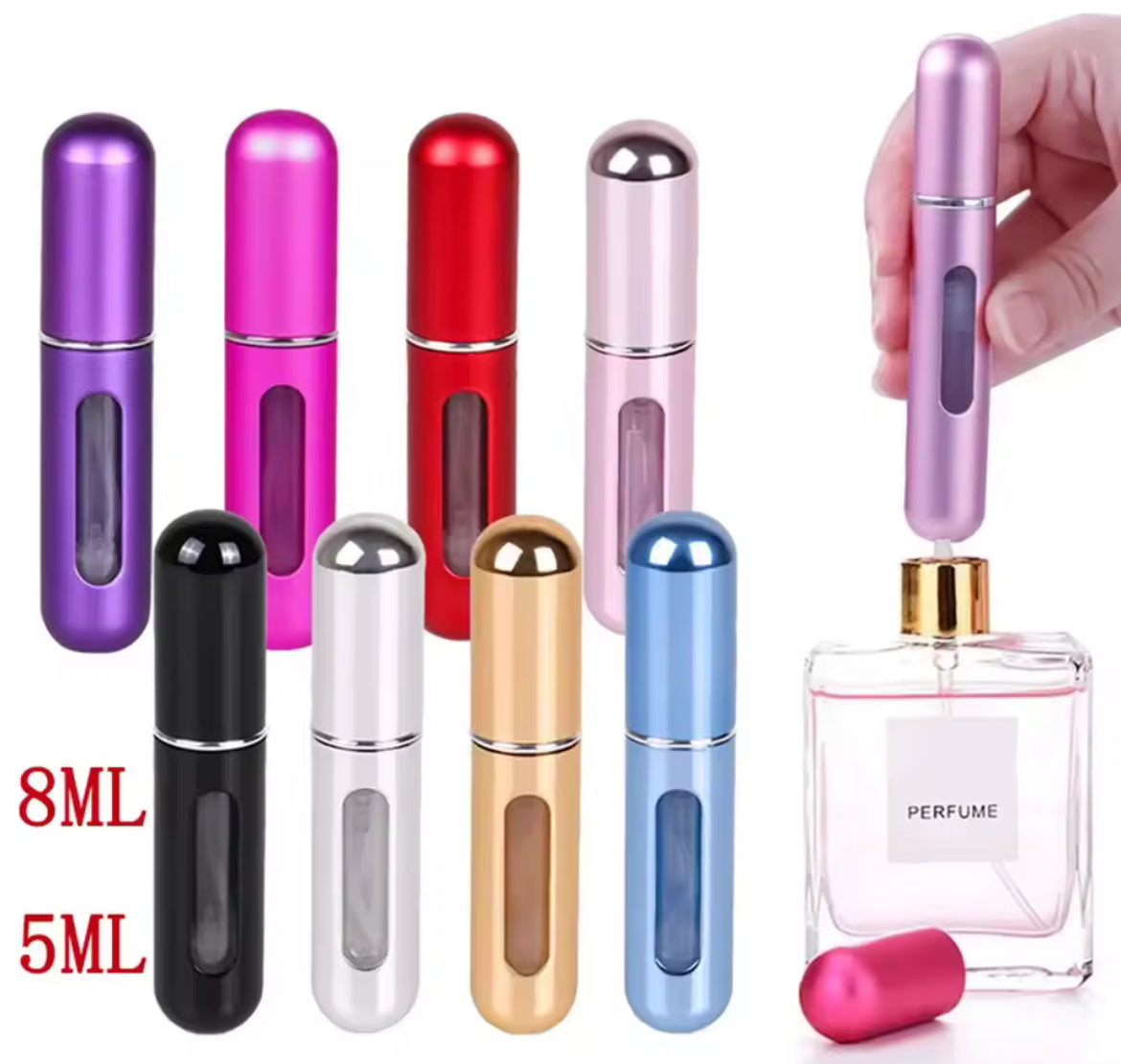 Mini botella de Perfume recargable, botella cosmética portátil