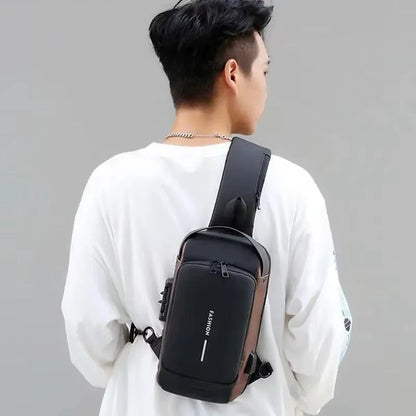 Bolso de hombro USB antirrobo de diseñador multifunción, bandolera de viaje, bandolera, bolso de pecho, marca de lujo para hombre.